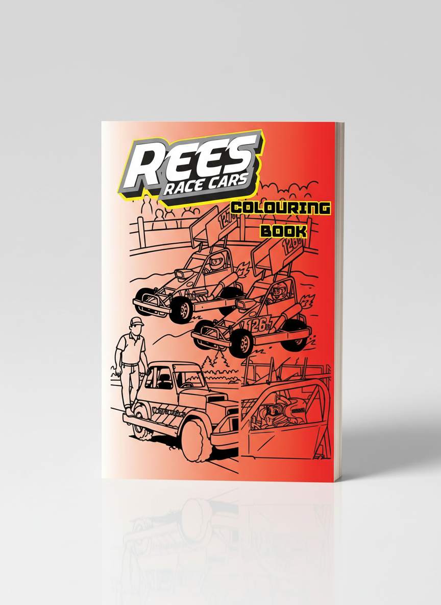 Rees Race Cars Colouring Book