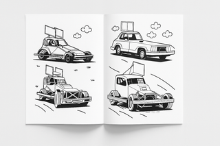 Colouring Book Interior - Race Cars