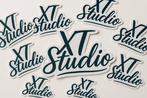 Die cut stickers with XT Studio logo