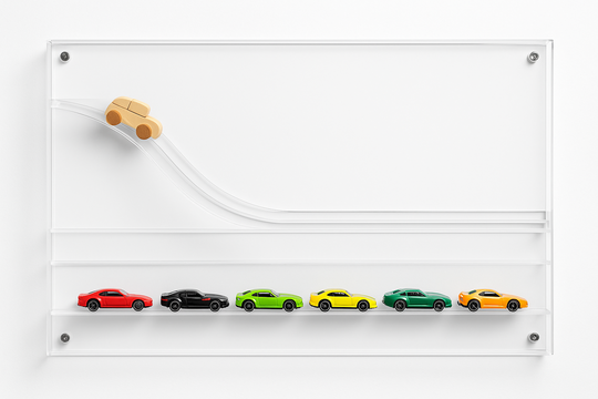 Acrylic Wall-Mounted Car Ramp & Storage
