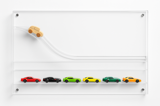 Acrylic Wall-Mounted Car Ramp & Storage