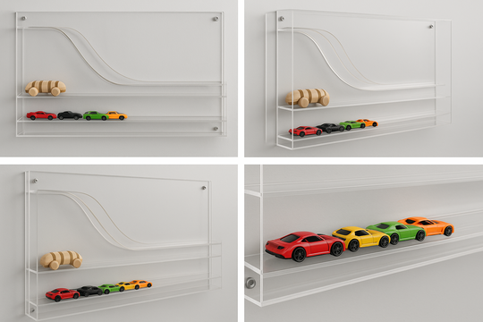 Acrylic Wall-Mounted Car Ramp & Storage
