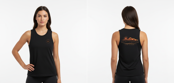 Salty Steppers Singlet on Model